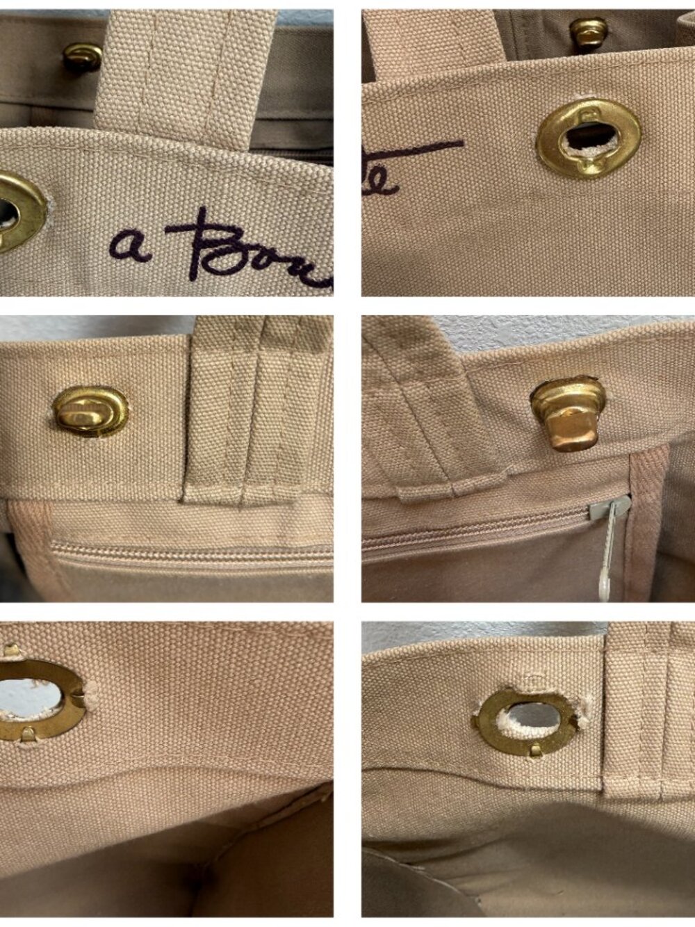 Vintage BONNIE CASHIN Tote for D Klein, tan + brown canvas, very rare, 1977, GVC - Picture 15 of 16